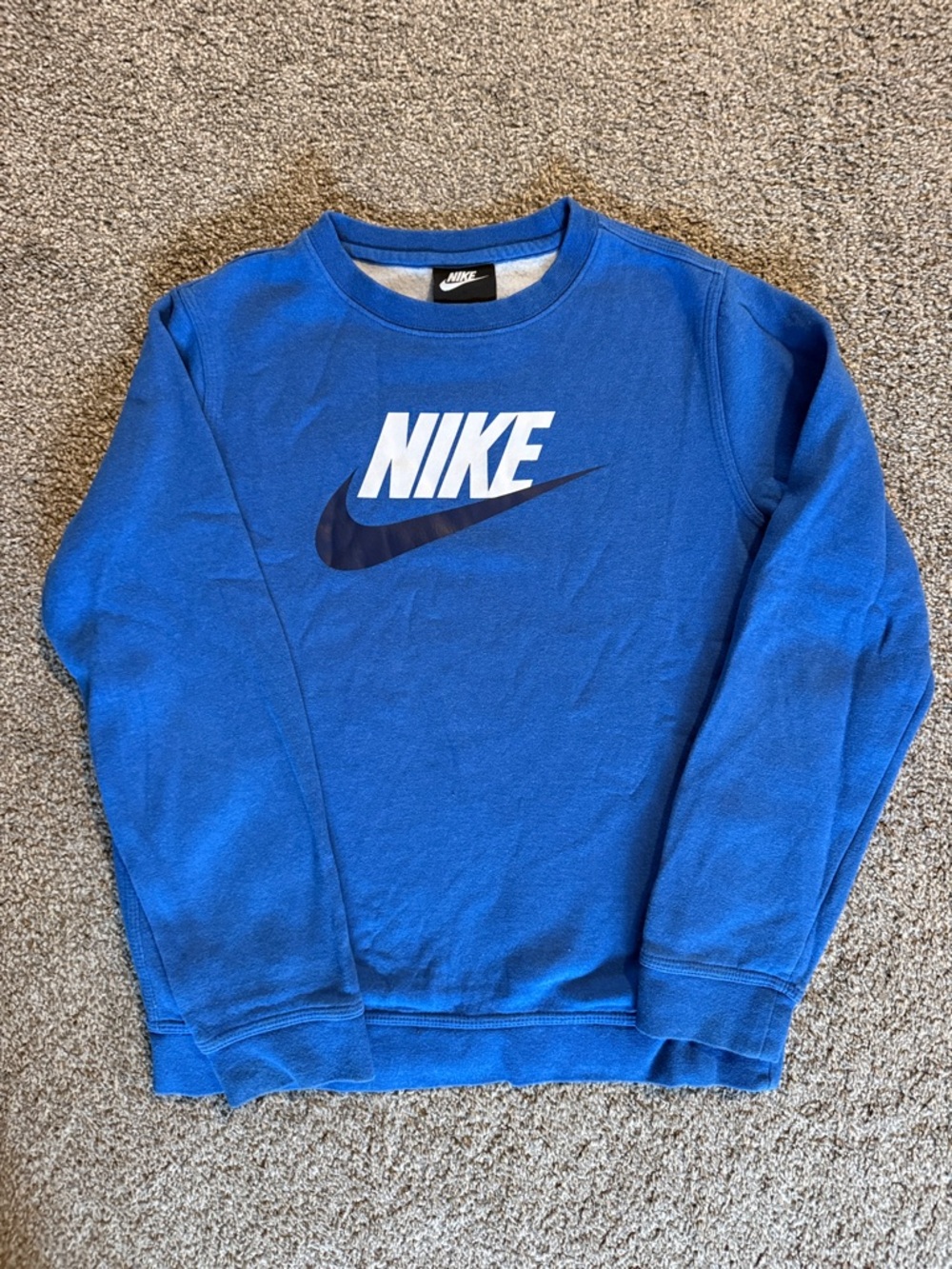 Nike Boy’s Royal Blue Crewneck Sweatshirt with White Logo